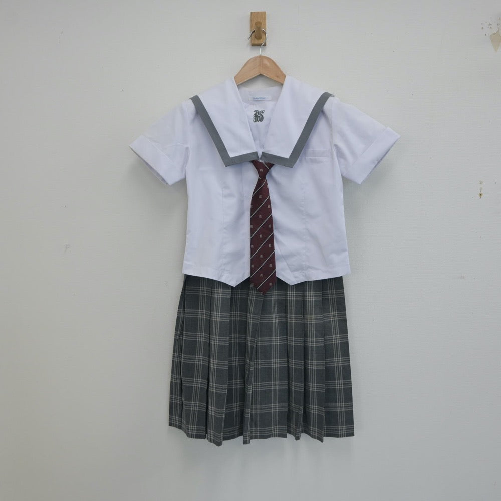 【中古】大阪府 岸和田市立岸和田産業高等学校 女子制服 5点（ニットベスト・セーラー服・スカート）sf016389