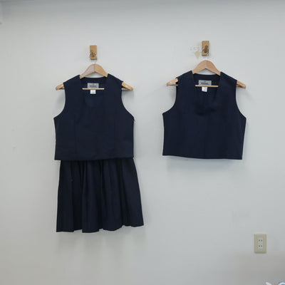 【中古】栃木県 足利市立第二中学校 女子制服 3点（ベスト・スカート）sf016406