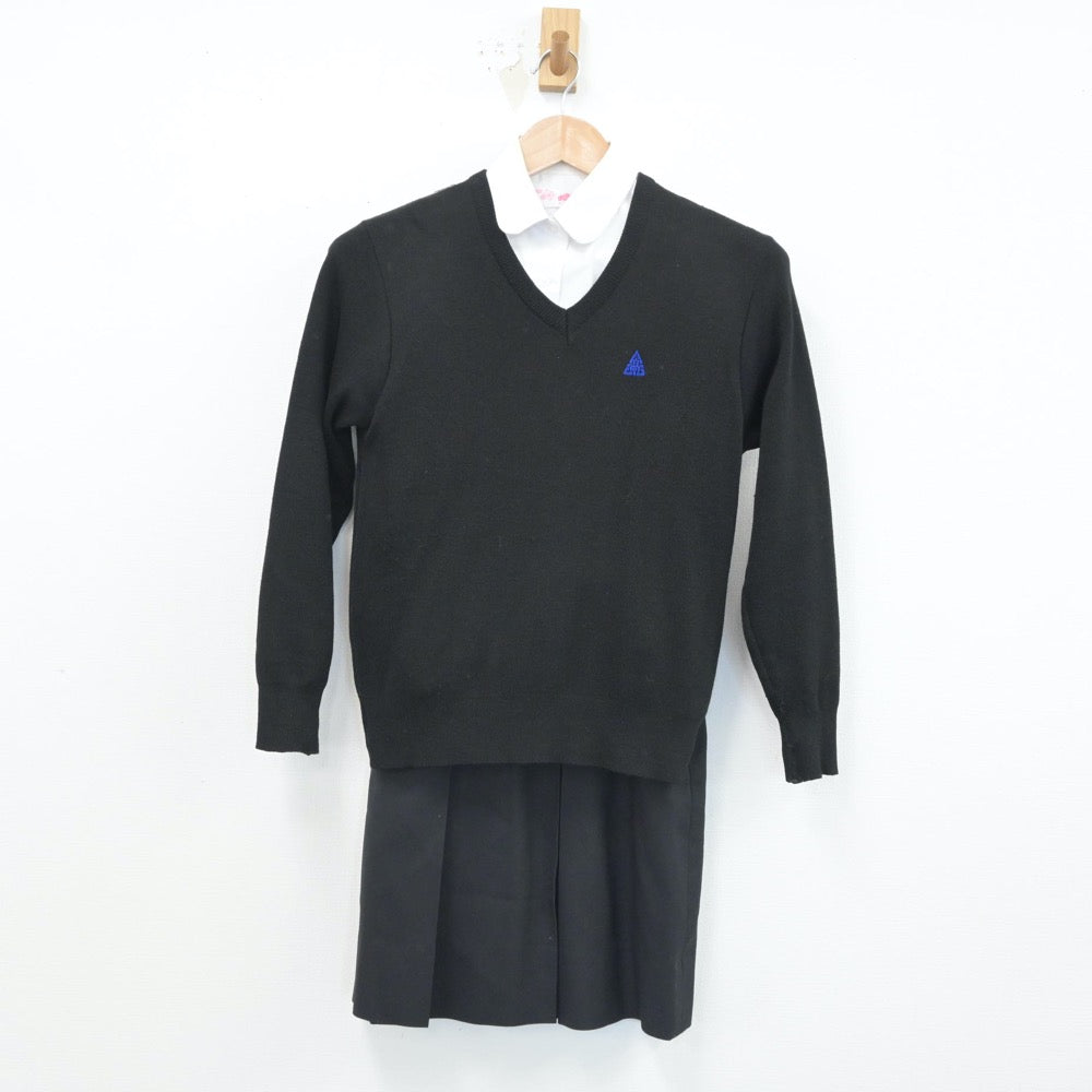 【中古】徳島県 徳島市立高等学校 女子制服 4点（ブレザー・シャツ・ニット・スカート）sf016411