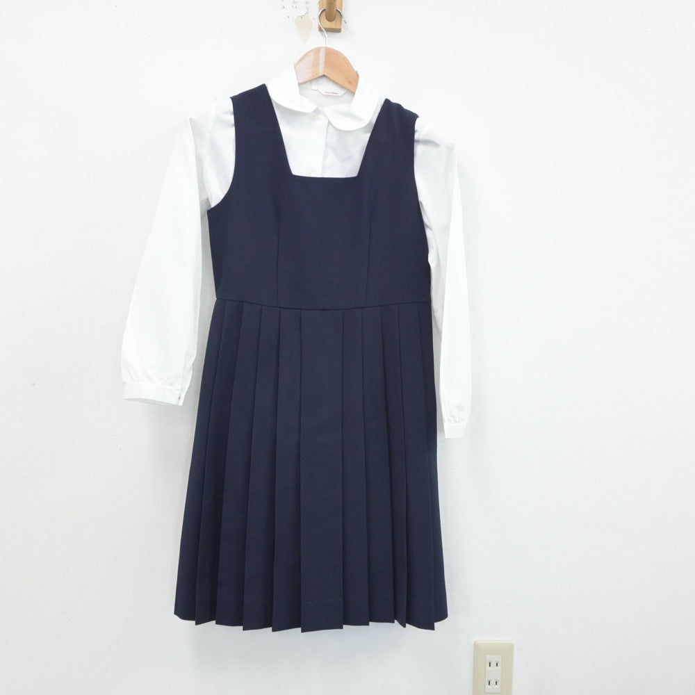 【中古】徳島県 鳴門教育大学附属中学校 女子制服 2点（シャツ・ジャンパースカート）sf016412