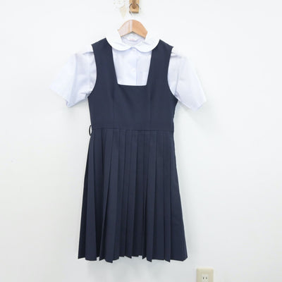 【中古】徳島県 鳴門教育大学附属中学校 女子制服 2点（シャツ・ジャンパースカート）sf016417