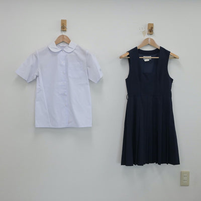 【中古】徳島県 鳴門教育大学附属中学校 女子制服 2点（シャツ・ジャンパースカート）sf016417