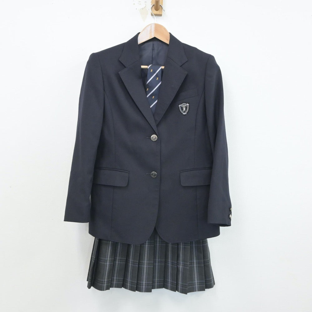 【中古】東京都 東京都立府中高等学校 女子制服 3点（ブレザー・スカート）sf016422