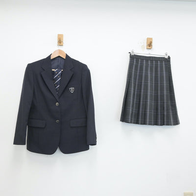 【中古】東京都 東京都立府中高等学校 女子制服 3点（ブレザー・スカート）sf016422