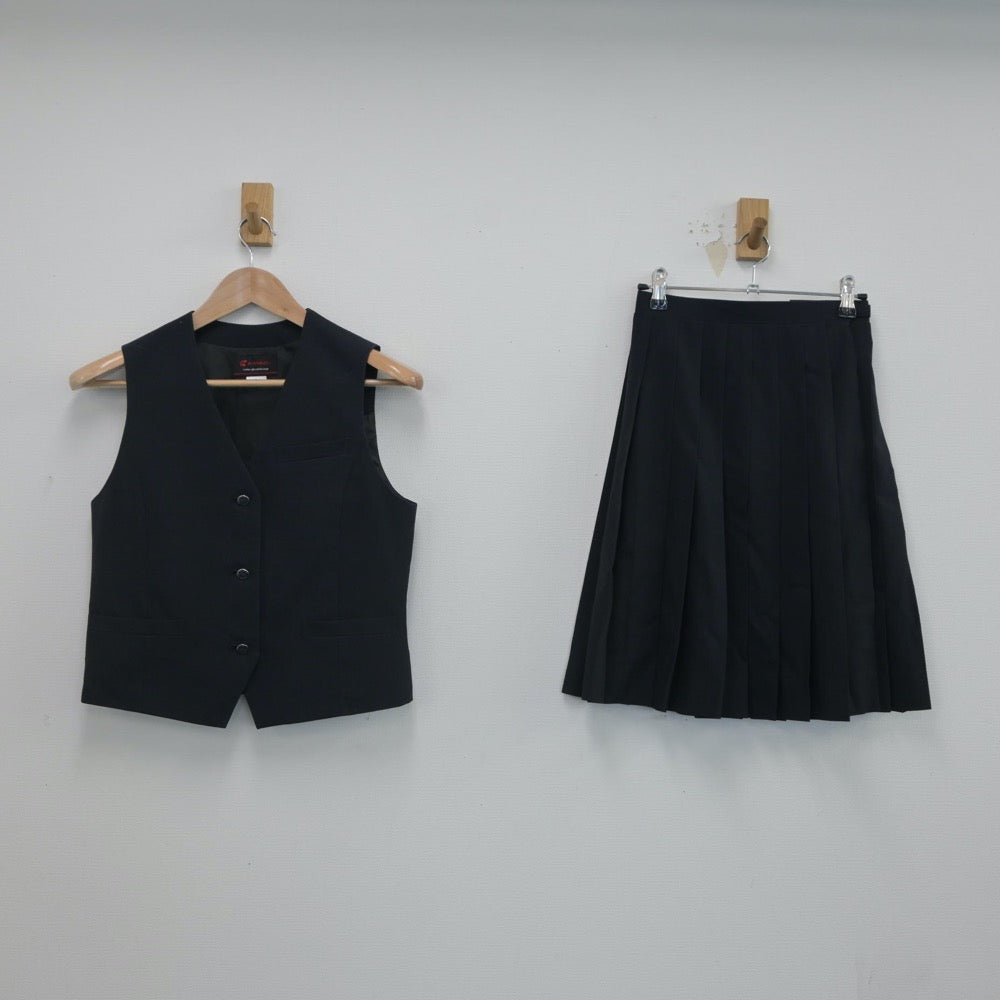 【中古】東京都 国分寺市立第五中学校 女子制服 2点（ベスト・スカート）sf016425