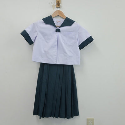 【中古】鹿児島県 鹿児島大学教育学部附属中学校 女子制服 2点（セーラー服・スカート）sf016438