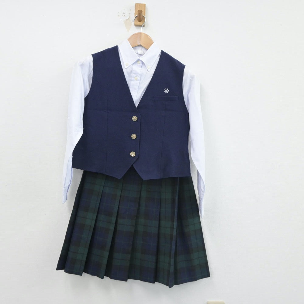 【中古】佐賀県 佐賀県立致遠館高等学校 女子制服 5点（ブレザー・シャツ・ベスト・スカート）sf016445