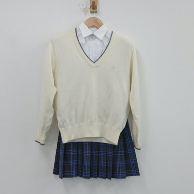 【中古】神奈川県 日本大学高等学校 女子制服 3点（シャツ・ニット・スカート）sf016454