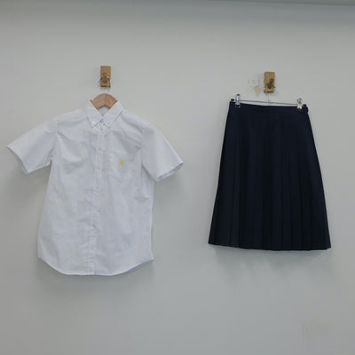 【中古】神奈川県 日本大学高等学校 女子制服 3点（シャツ・ニットベスト・スカート）sf016455