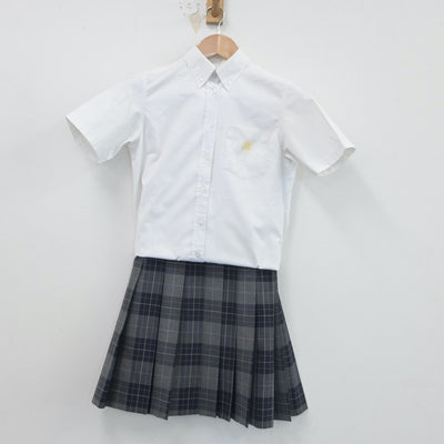 【中古】神奈川県 日本大学高等学校 女子制服 3点（シャツ・ニットベスト・スカート）sf016456