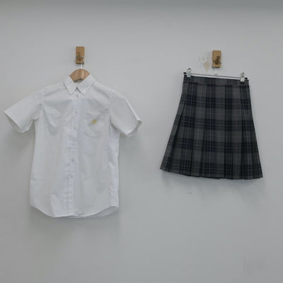 【中古】神奈川県 日本大学高等学校 女子制服 3点（シャツ・ニットベスト・スカート）sf016456