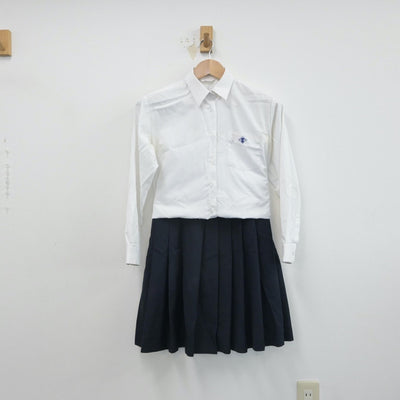 【中古】静岡県 伊東高等学校 女子制服 2点（シャツ・スカート）sf016458