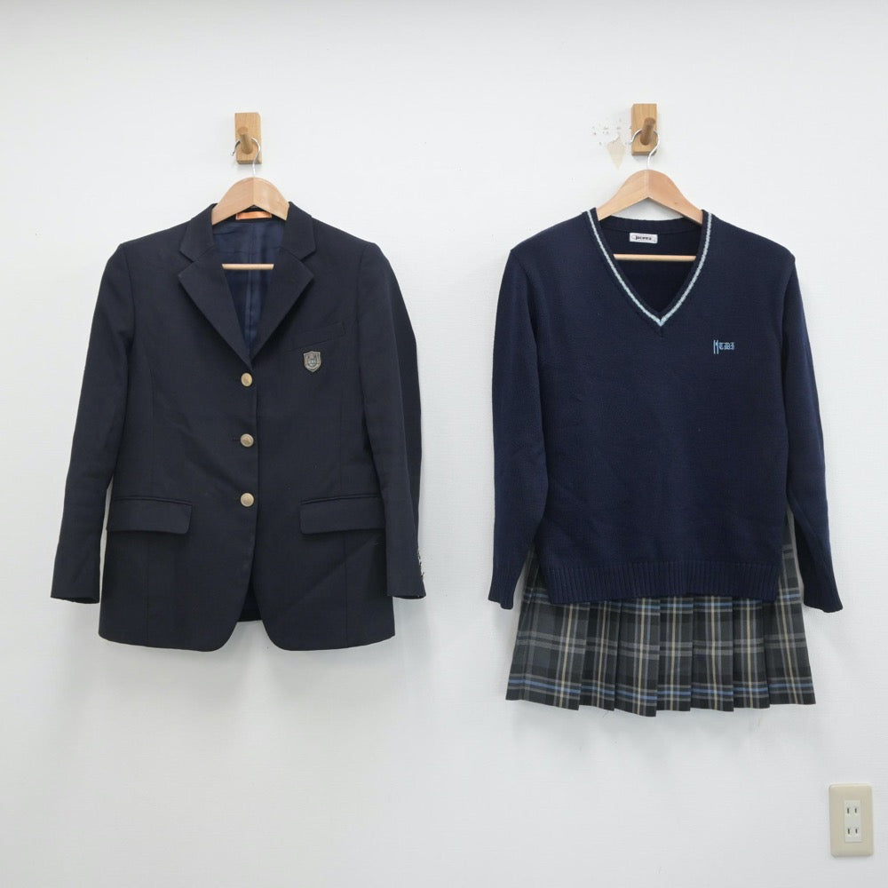 【中古】東京都 拓殖大学第一高等学校 女子制服 3点（ブレザー・ニット・スカート）sf016461