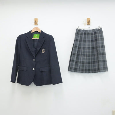 【中古】大阪府 弥刀中学校 女子制服 3点（ブレザー・ニット・スカート）sf016465