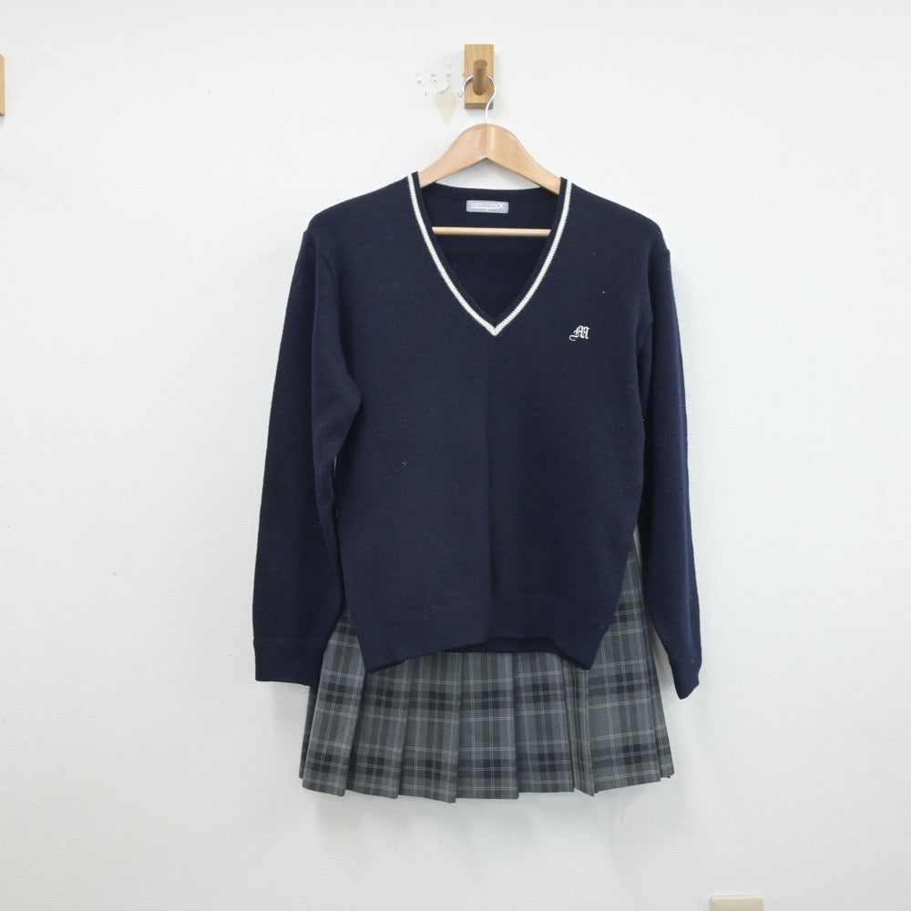 【中古】大阪府 弥刀中学校 女子制服 3点（ブレザー・ニット・スカート）sf016465