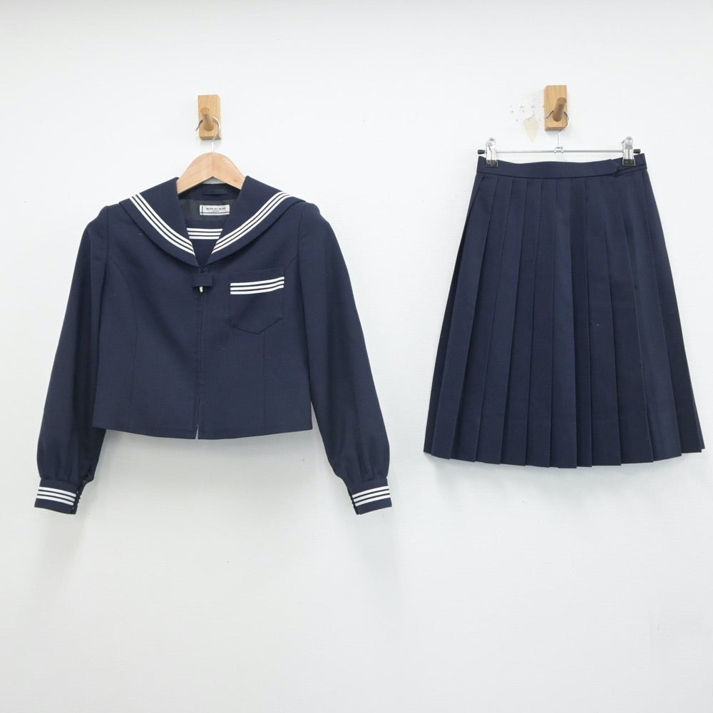 【中古】新潟県 弥彦中学校 女子制服 3点（セーラー服・スカート）sf016474