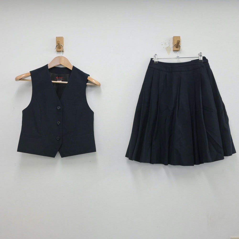 【中古】静岡県 伊東高等学校 女子制服 2点（ベスト・スカート）sf016481