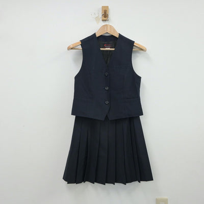 【中古】静岡県 伊東高等学校 女子制服 2点（ベスト・スカート）sf016482