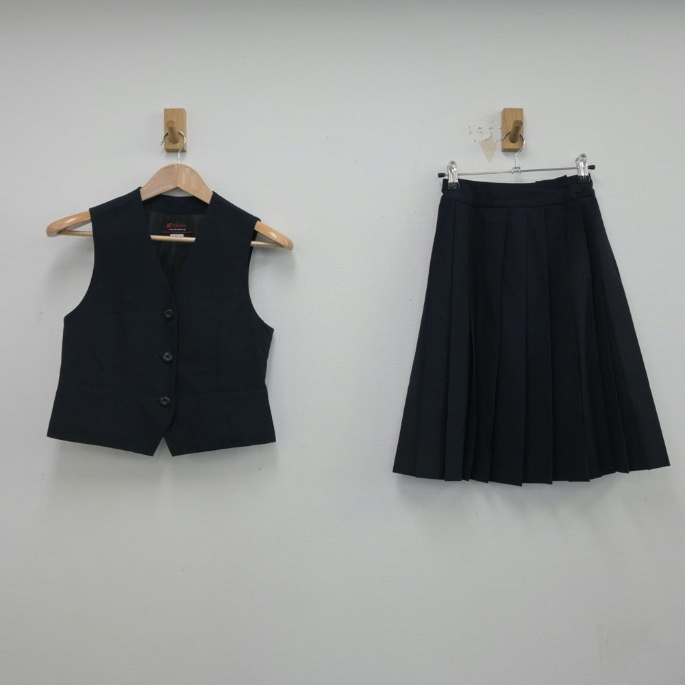 【中古】静岡県 伊東高等学校 女子制服 2点（ベスト・スカート）sf016482