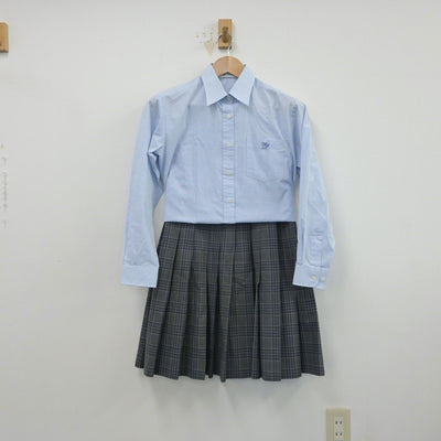 【中古】東京都 明治大学付属中野八王子高等学校 女子制服 2点（シャツ・スカート）sf016485