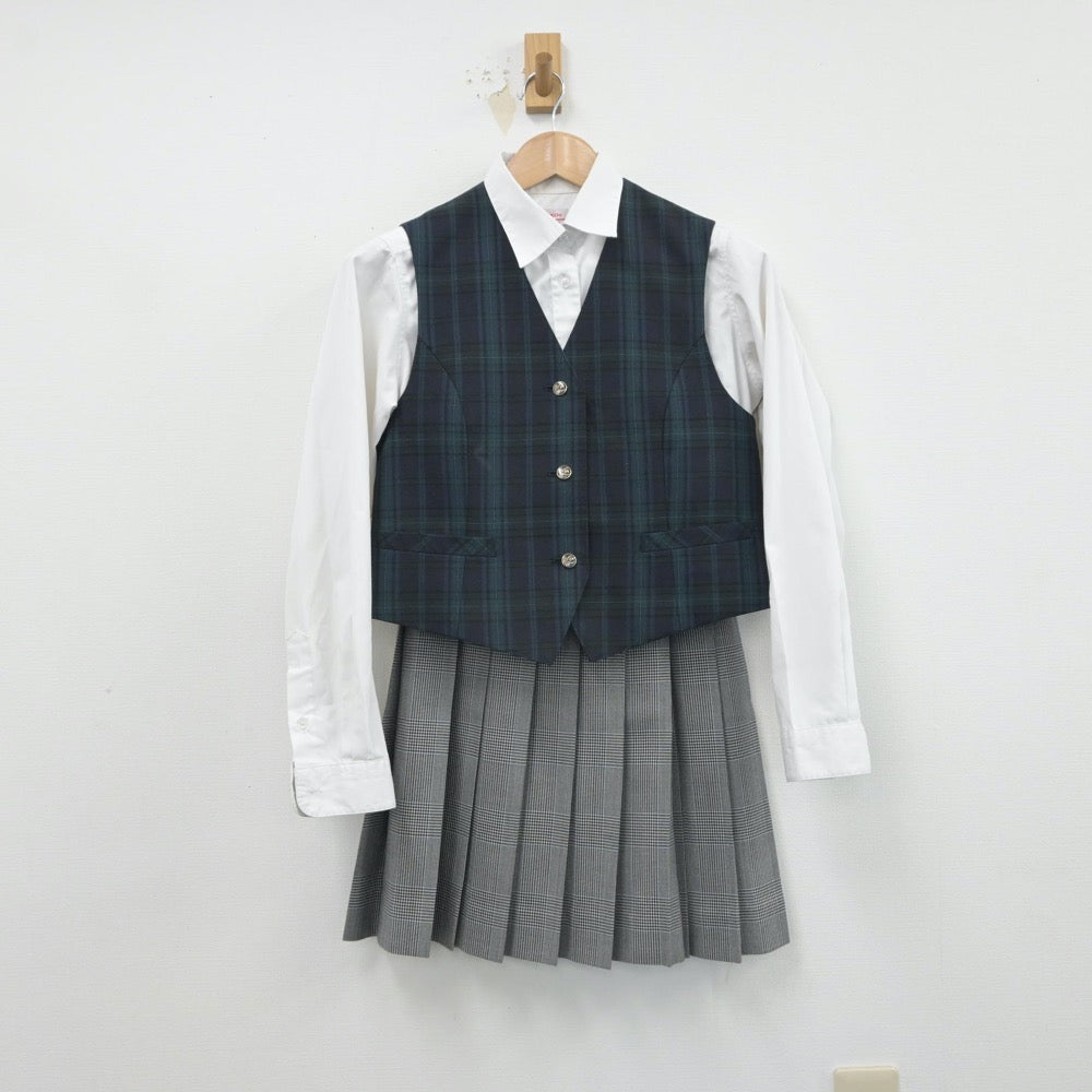 【中古】神奈川県 桐光学園高等学校 女子制服 4点（ブレザー・シャツ・ベスト・スカート）sf016504