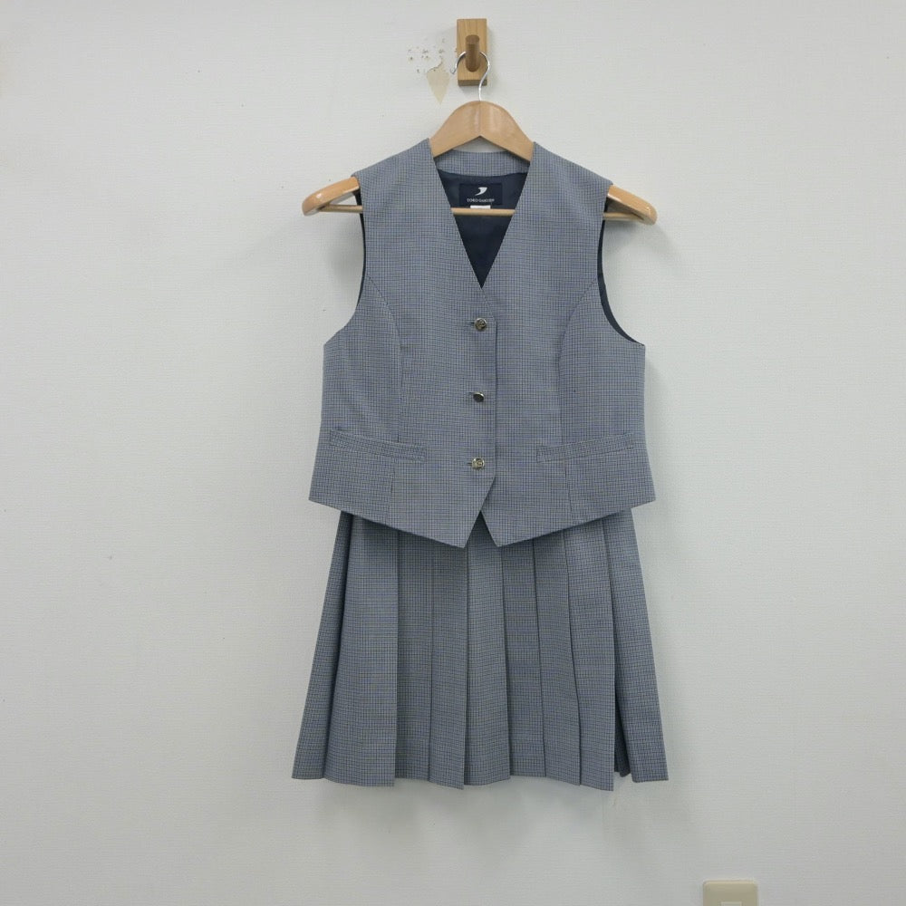 【中古】神奈川県 桐光学園高等学校 女子制服 2点（ベスト・スカート）sf016506