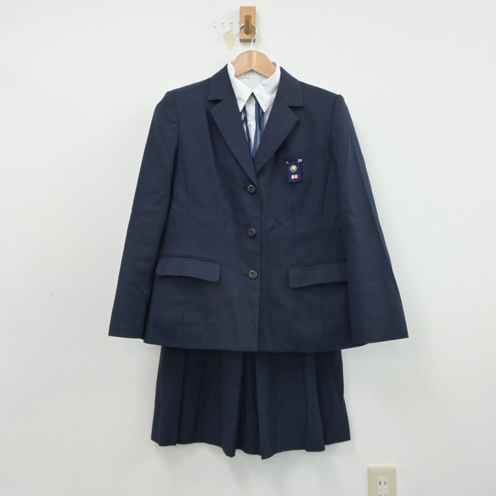 【中古】福岡県 筑紫高等学校 女子制服 5点（ブレザー・シャツ・スカート）sf016508