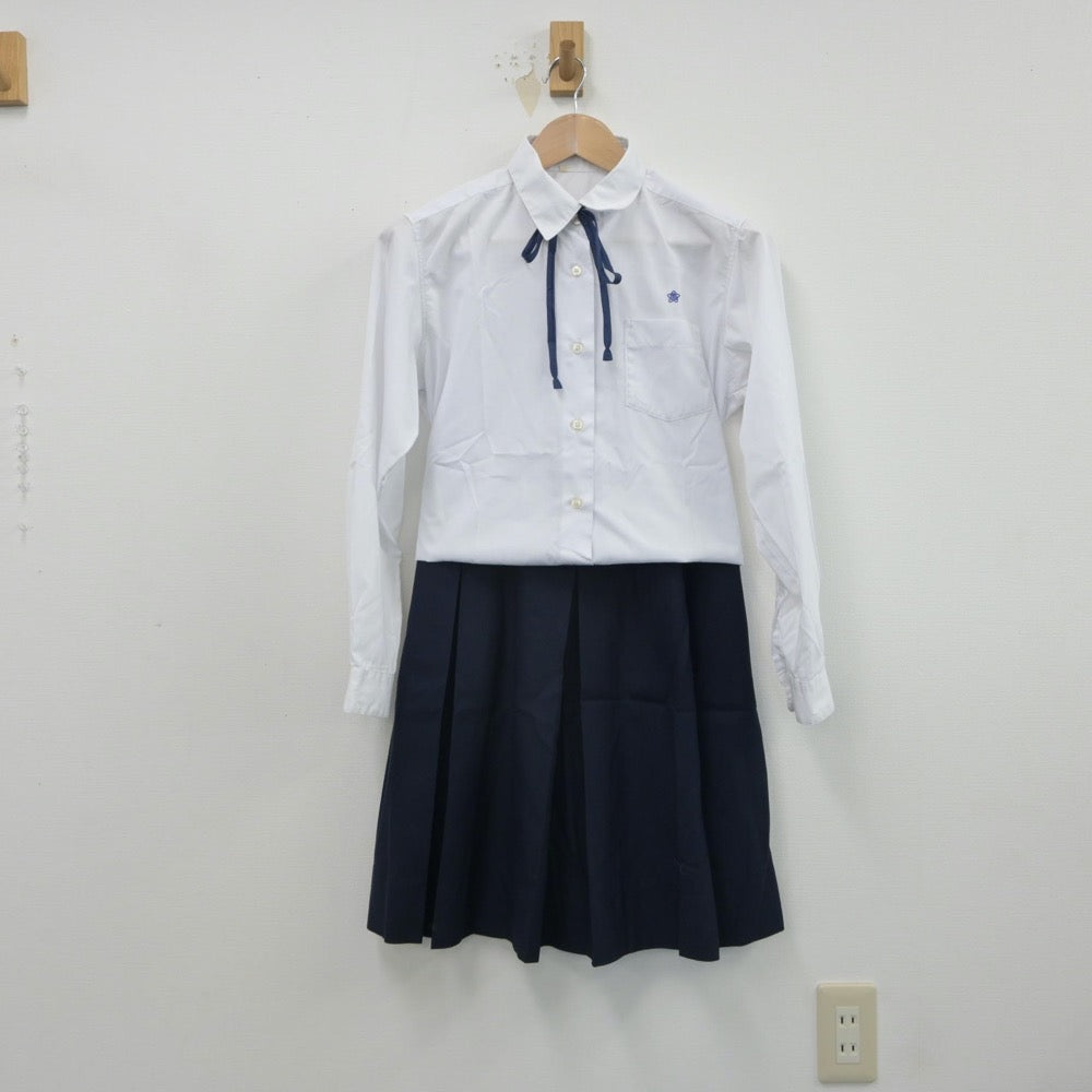 【中古】福岡県 筑紫高等学校 女子制服 5点（ブレザー・シャツ・スカート）sf016508