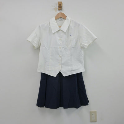 【中古】福岡県 筑紫高等学校 女子制服 3点（シャツ・ニットベスト・スカート）sf016510