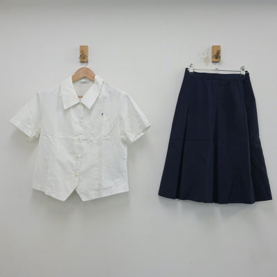 【中古】福岡県 筑紫高等学校 女子制服 3点（シャツ・ニットベスト・スカート）sf016510