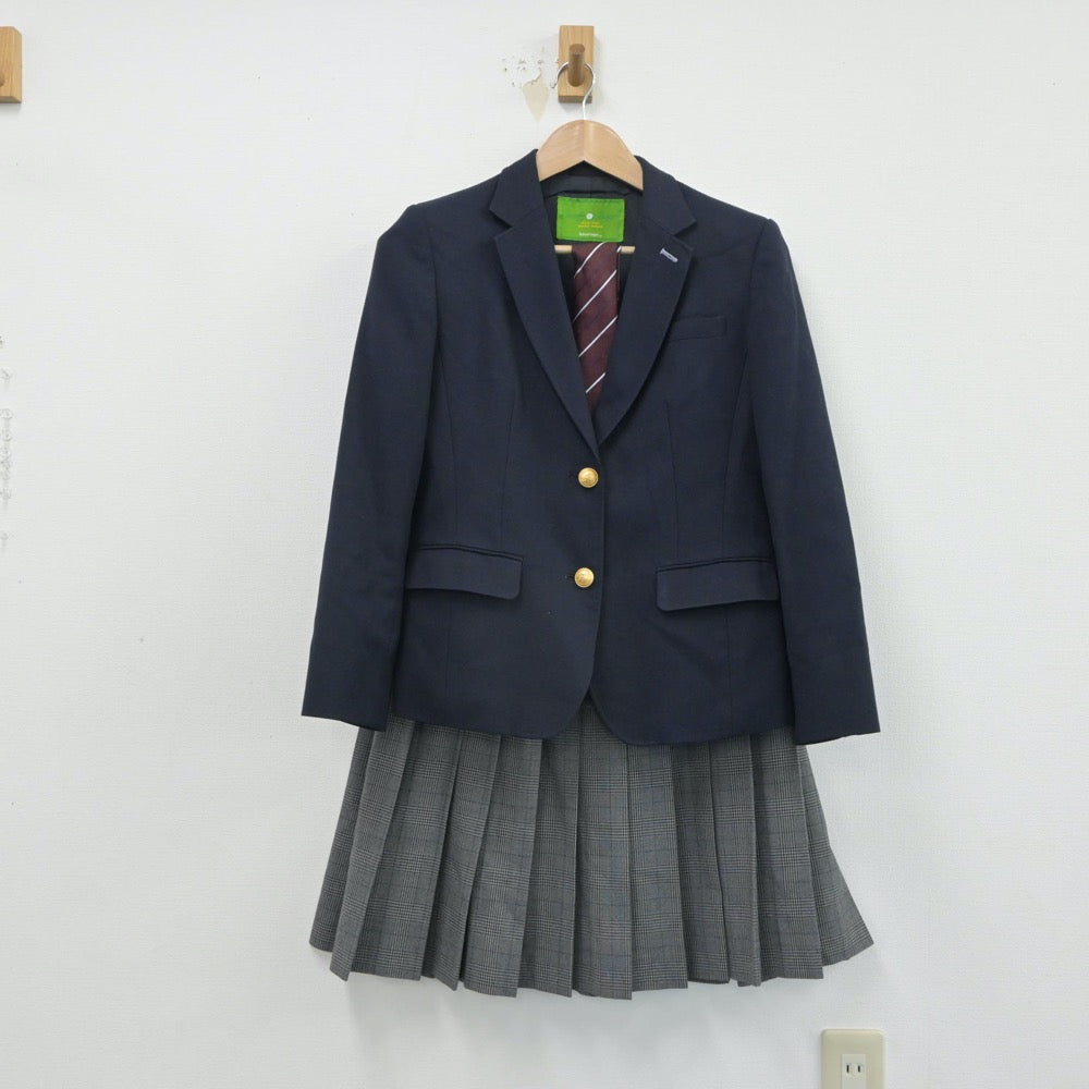 【中古】大阪府 近畿大学附属高等学校 女子制服 4点（ブレザー・スカート・ニット）sf016518