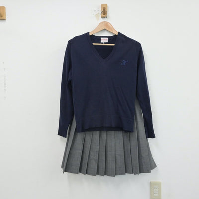 【中古】大阪府 近畿大学附属高等学校 女子制服 4点（ブレザー・スカート・ニット）sf016518