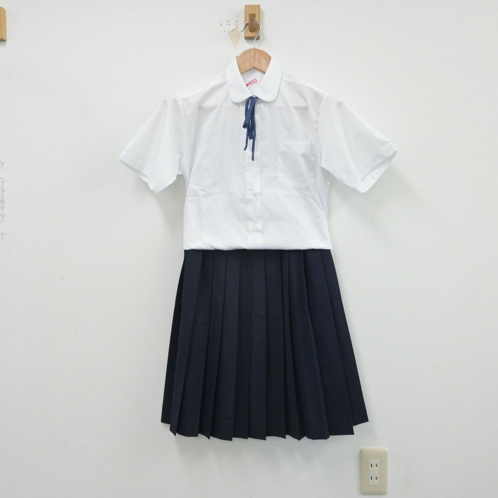 【中古】北海道 札幌市立柏中学校 女子制服 3点（シャツ・スカート）sf016528