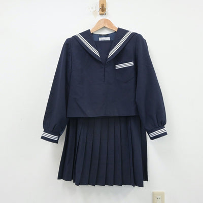 【中古】兵庫県 揖保川中学校 女子制服 2点（セーラー服・スカート）sf016532