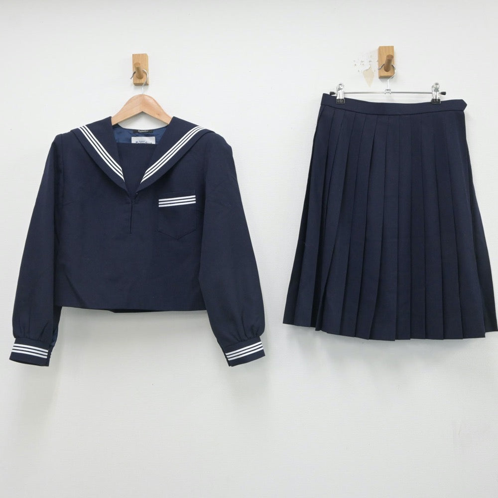 【中古】兵庫県 揖保川中学校 女子制服 2点（セーラー服・スカート）sf016532