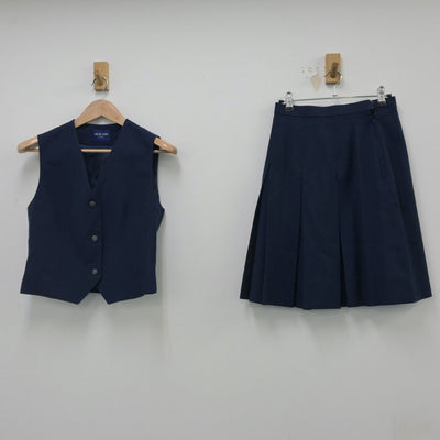 【中古】神奈川県 光丘中学校 女子制服 2点（ベスト・スカート）sf016542