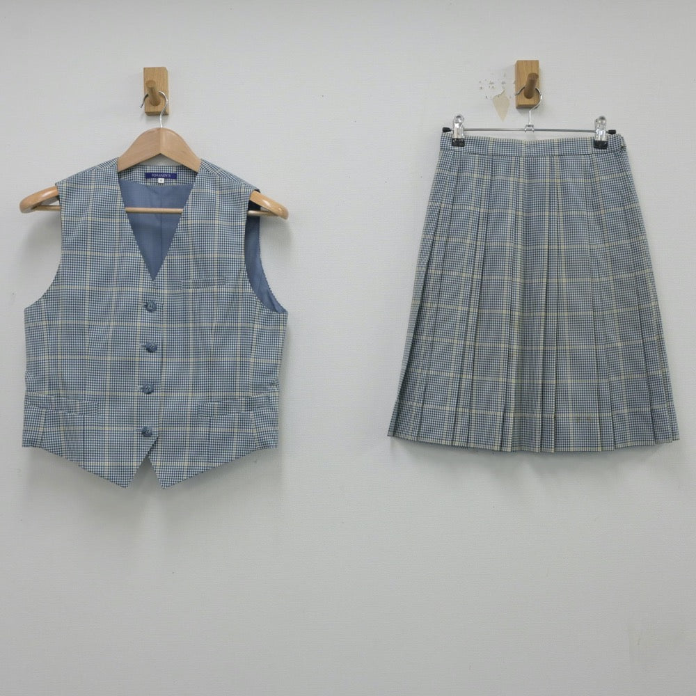 【中古】大阪府 清教学園高等学校 女子制服 2点（ベスト・スカート）sf016544