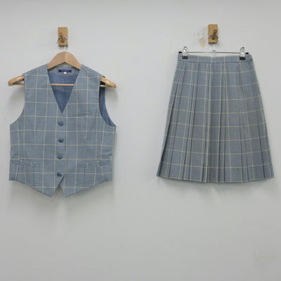 【中古】大阪府 清教学園高等学校 女子制服 2点（ベスト・スカート）sf016544