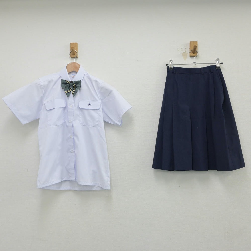 【中古】東京都 青稜高等学校 女子制服 3点（シャツ・スカート）sf016551