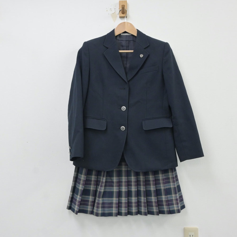 【中古】群馬県 伊勢崎工業高等学校 女子制服 5点（ブレザー・ニット・スカート）sf016555