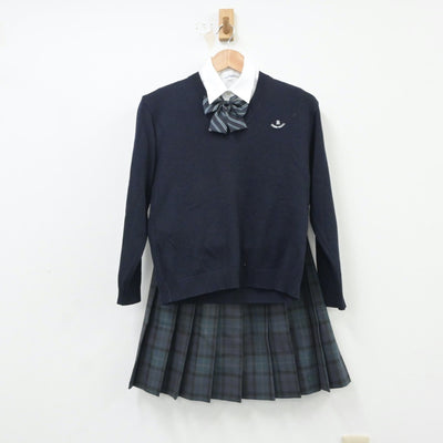 【中古】埼玉県 川口高等学校 女子制服 5点（ブレザー・シャツ・ニット・スカート）sf016557