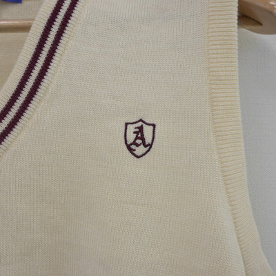 【中古】千葉県 我孫子高等学校 女子制服 2点（ニットベスト）sf016559