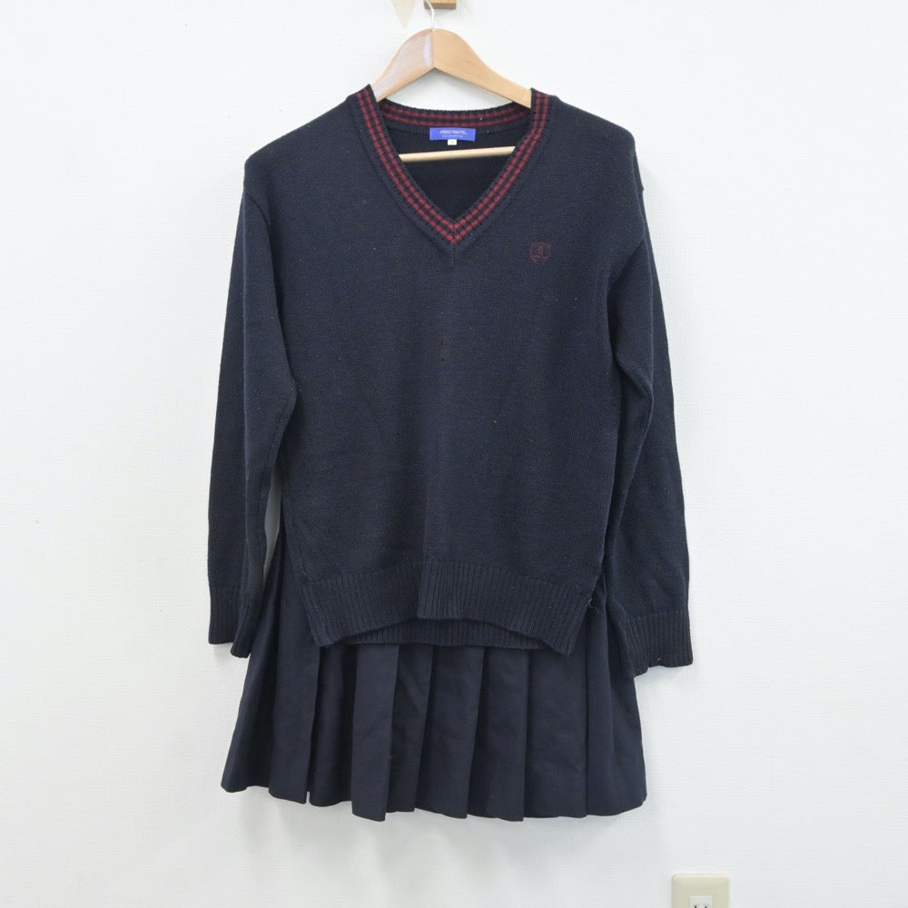 【中古】千葉県 我孫子高等学校 女子制服 4点（ブレザー・ニット・スカート）sf016560