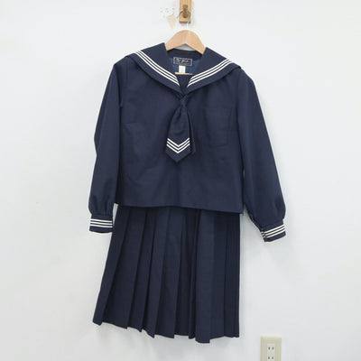 【中古】福島県 向陽中学校 女子制服 3点（セーラー服・スカート）sf016561