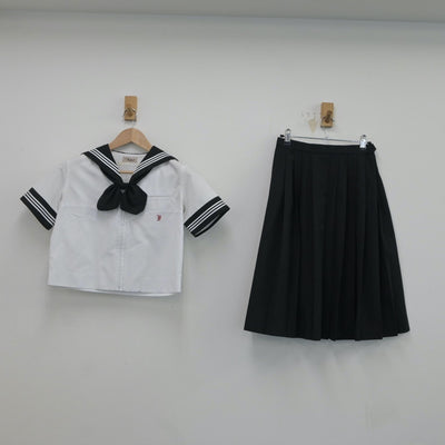 【中古】埼玉県 富士見中学校 女子制服 3点（セーラー服・スカート）sf016564