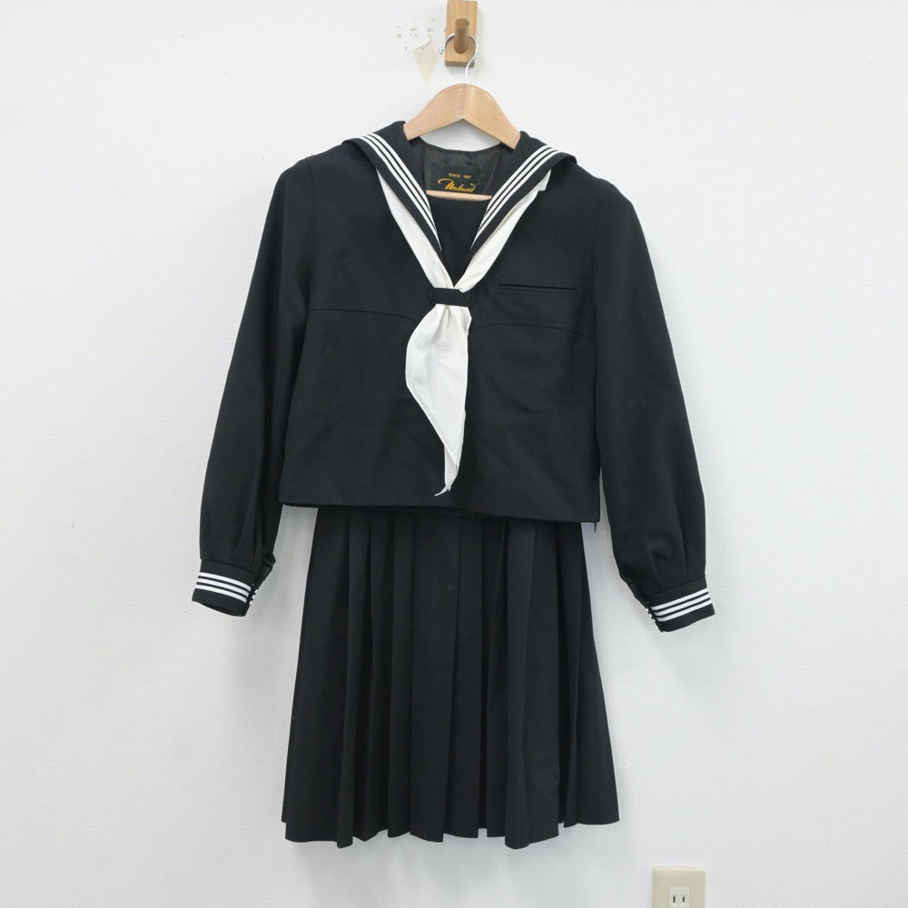 【中古】埼玉県 富士見中学校 女子制服 3点（セーラー服・スカート）sf016565
