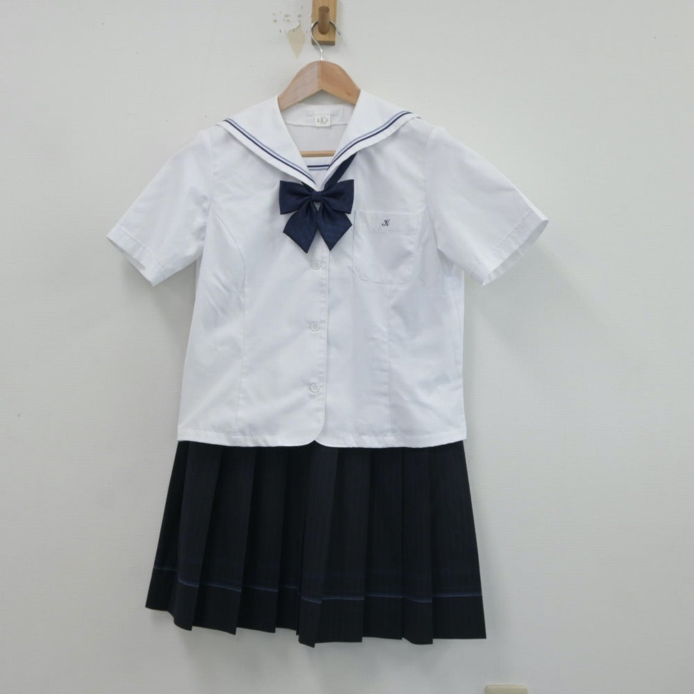 【中古】岡山県 倉敷高等学校 女子制服 4点（セーラー服・スカート）sf016577