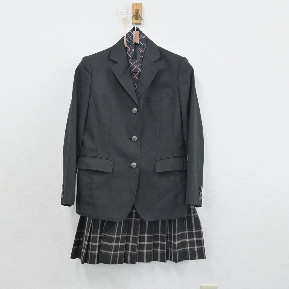 【中古】愛知県 岡崎城西高等学校 女子制服 2点（ブレザー・スカート）sf016578