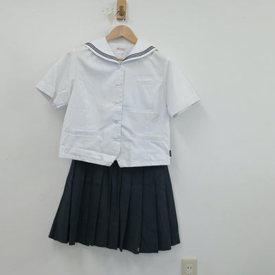 【中古】福井県 北陸高等学校 女子制服 3点（セーラー服・セーラー服・スカート）sf016582