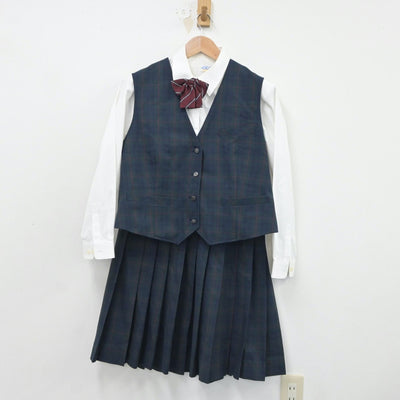 【中古】東京都 駒込中学校 女子制服 5点（ブレザー・シャツ・ベスト・スカート）sf016593